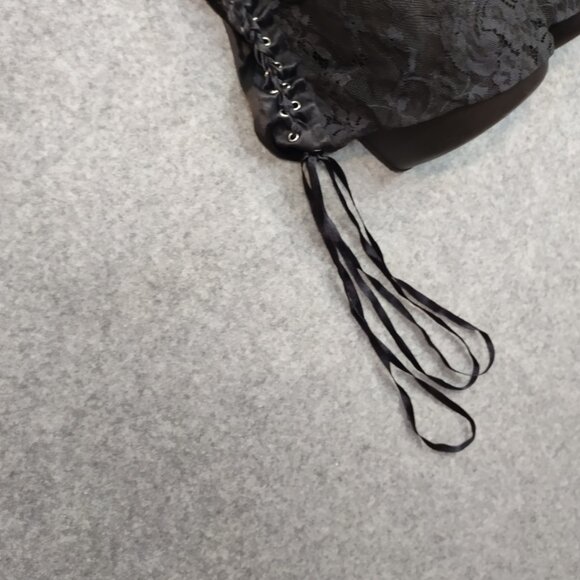 Victoria’s Secret Lingerie Slip Chemise Womens Sz M Black Grunge Goth Babydoll - Picture 5 of 13